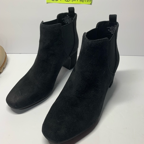 Anne Klein 7M Black Suede Leather Boots Gisela - Picture 3 of 15